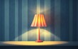 © vixion - Retro lamp, striped shade, illuminated, striped wall, room interior, still life, soft light, home decor