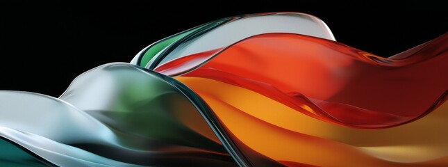 Poster - A modern abstract design element featuring a 3D line, futuristic liquid shape, and glass color gradient wave is presented in a 3D rendering as a poster design template
