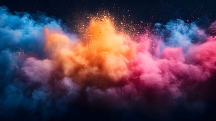 Aufkleber - Vibrant Explosion of Color and Light A Captivating Pyrotechnic Spectacle Bursting with Energy Intensity and Dazzling Visuals  An Abstract