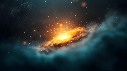 Poster - Captivating cosmic scene of a glowing celestial constellation bursting with energy illuminating the mysterious and magical deep space wonderland filled with twinkling stars and swirling galaxies