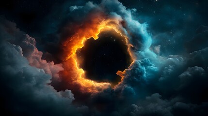 Poster - Captivating Cosmic Swirls Vibrant Nebulae Envelop Enigmatic Space Showcasing the Mesmerizing Beauty and Mystery of the Universe
