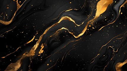 Aufkleber - Visually captivating abstract backdrop featuring a dynamic composition of flowing luminous swirls glowing fiery splatters and shimmering liquid effects against a moody dark galaxy inspired background