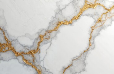 Aufkleber - White marble stone texture featuring gold, gray veins. Luxury background for designs with abstract, modern patterns. Decorative rock interior background with natural tile surface, trendy graphic