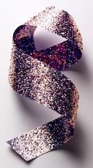 Poster - A 3D ribbon glass hologram depicting an abstract wavy shape, created through 3D rendering