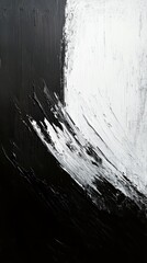 Aufkleber - Abstract black and white textured oil painting with bold brush strokes, vertical composition. Modern art and design element concept
