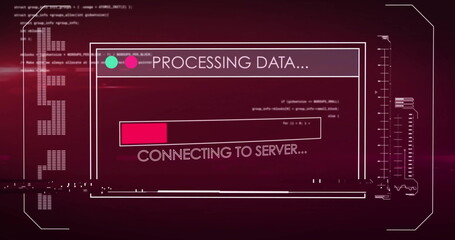 Poster - image of digital data processing over computer screen