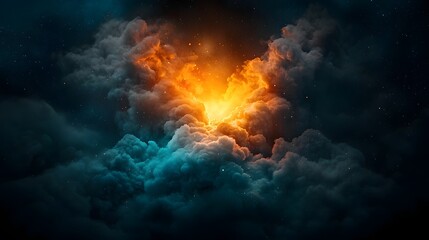 Poster - Celestial explosion of cosmic energies illuminating the mystical depths of the universe a captivating and breathtaking display of the power and beauty of the natural world