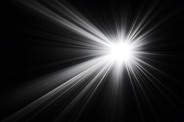 Aufkleber - Bright starburst light rays on black background. (1)