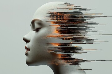 Poster - The future of science is represented through modern technology in virtual reality projections, stock