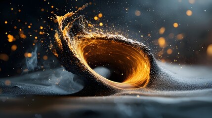 Poster - Cosmic Wormhole Pulling in Bright Stardust Infinite Depth Open Space in the Middle  Surreal and Mysterious Celestial Vortex Glowing Luminous Energy Portal Swirling Dimensional Distortion