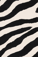 Poster - Zebra Stripes Abstract: A striking close-up of zebra stripes pattern, creates a bold, modern design. The alternating black and beige lines create a dynamic and visually engaging pattern.