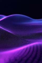 Poster - futuristic, tech, abstract, generative, AI wave patterns in vibrant purple hues evoke a sense advanced technology and creativity.