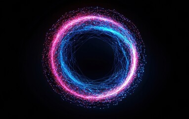 Poster - Generative AI abstract with geometric shapes and vibrant colors.