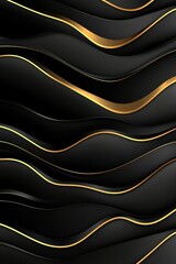 Poster - Experience elegance with black and gold waves in a stunning design.