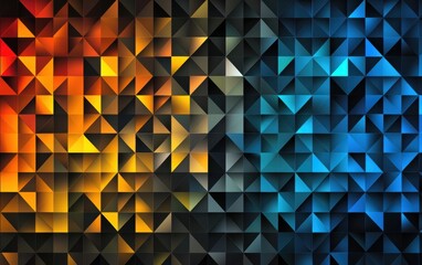Poster - Vibrant gradient geometric shapes create modern lively patterns in hues.