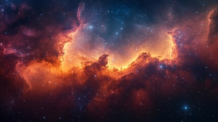 Wall Mural - celestial radiance, a nebula’s vivid colors and starry glow.
