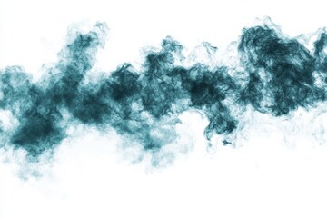 Poster - Abstract green smoke illustration, unique and clean design, visually striking.