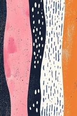 Poster - Explore vibrant, abstract wood grain texture in pink, blue, and orange.