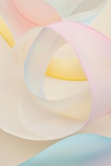 Poster - clean minimalist design featuring subtle pastel shapes and curves.