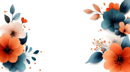 Poster - Delicate watercolor flowers framing both edges with an airy and fresh aesthetic leaving a clean middle space for design and copy