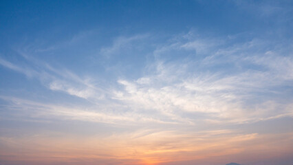 Wall Mural - Blue sky with soft cloud on sunrise or sunset time. Nature background