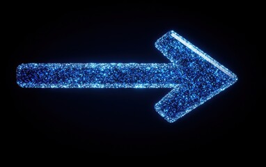 Poster - vibrant blue digital arrow shines with tech lines in stunning display.