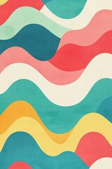 Poster - Clean minimalist design featuring subtle pastel shapes and waves.