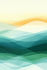 Poster - clean minimalist design featuring soft pastel shapes and waves.