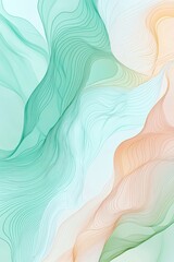 Poster - clean minimalist design featuring subtle pastel shapes, fluid lines.