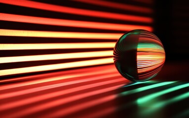 Poster - Crystal ball reflecting vibrant colors with striking light patterns.
