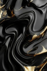Poster - black, gold, waves, elegant, textured design creating a luxurious feeling.