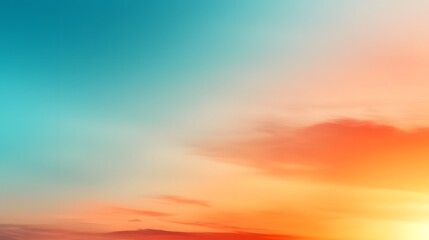 Poster - Dreamy and Vibrant Sunset Sky Transitioning Seamlessly into a Deep Blue Gradient Landscape Creating a Serene and Peaceful Atmosphere