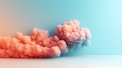 Poster - Dreamy pastel clouds forming an ethereal gradient with a serene open white center creating a visually stunning and calming digital art background perfect for quotes designs