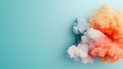 Poster - Dreamy pastel clouds forming an ethereal gradient with an open white center perfect for adding quotes text overlays or other design elements