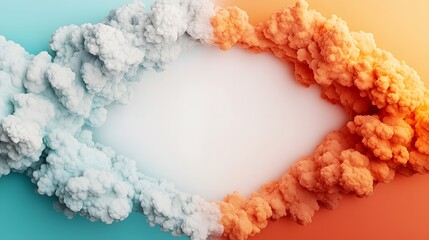 Poster - Dreamy pastel gradient clouds swirling and forming an ethereal atmospheric background with an open white center  This serene calming