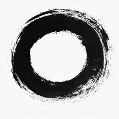 Poster - Elegant black brushstroke circles bundle design on a white background evokes artistic simplicity and sophistication.