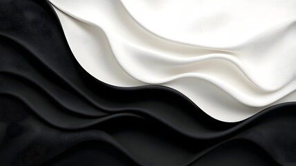Fototapete - Elegant abstract digital art featuring a simple yet captivating gradient wave design in monochrome tones  This minimalist and modern composition creates a serene and sophisticated ambiance