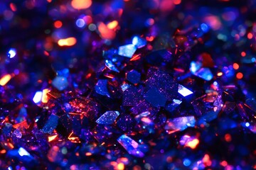 Poster - Colorful crystals sparkle in vibrant hues, creating a mesmerizing effect as light dances across their faceted surfaces, showcasing a stunning display of color and texture. Generative AI