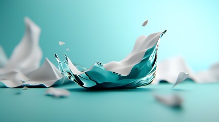Poster - Elegant and Luxurious Glass Textures Reflecting Soft Luminous Light in a Minimalistic Transparent Design Concept