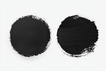 Poster - Elegant black brushstroke circles bundle design in unique style.