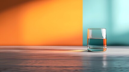 Poster - Elegant glass textures reflecting soft luminous lighting creating a luxurious minimalist atmosphere  Serene contemplative and inviting composition with clean lines shapes and colors