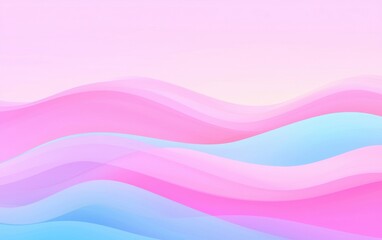 Poster - Pastel shapes create a clean minimalist design with subtle waves.