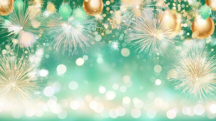 Poster - Celebrate New Year with vibrant fireworks and confetti, creating a joyful atmosphere.