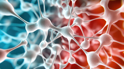 Poster - Neurons interconnected in vibrant network, showcasing intricate details and colors