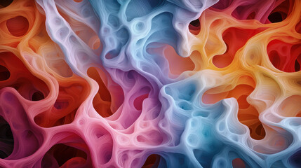 Poster - Abstract fractal patterns vibrant colors create mesmerizing digital art piece. flowing shapes evoke sense of movement and