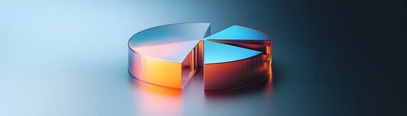 Poster - A vibrant pie chart showcasing data visualization with metallic hues, representing business insights and analytics in a modern design.