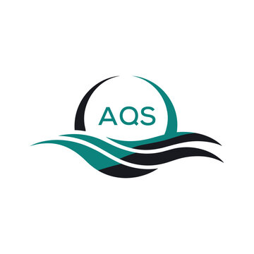 AQS Flat accounting logo design on white background. AQS creative initials Growth graph letter logo concept. AQS business finance logo design.