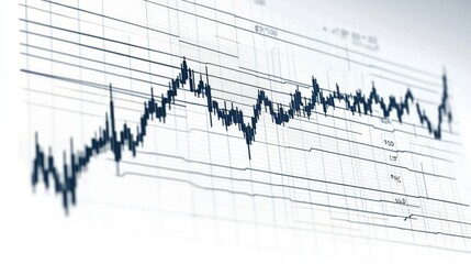 Leinwandbilder - Market index chart with rising lines and percentage data on white