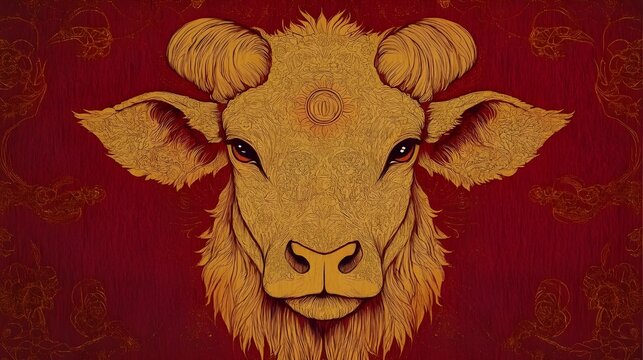Chinese New Year Ox Head