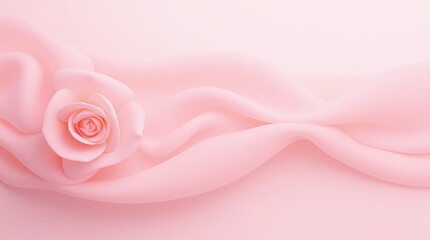 Aufkleber - A pink rose is on a pink background
